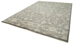 Tebriz Grey Classic Cotton Wool Handmade Area Rug 9'9'' x 13'9''