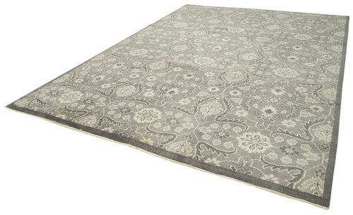 Tebriz Grey Classic Cotton Wool Handmade Area Rug 9'9'' x 13'9''