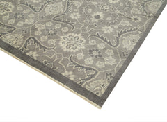 Tebriz Grey Classic Cotton Wool Handmade Area Rug 9'9'' x 13'9''