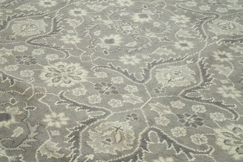 Tebriz Grey Classic Cotton Wool Handmade Area Rug 9'9'' x 13'9''