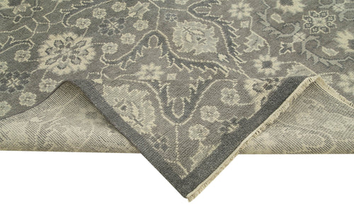 Tebriz Grey Classic Cotton Wool Handmade Area Rug 9'9'' x 13'9''