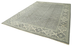 Tebriz Grey Classic Cotton Wool Handmade Area Rug 8'10'' x 11'8''
