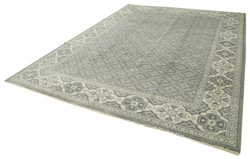 Tebriz Grey Classic Cotton Wool Handmade Area Rug 8'10'' x 11'8''