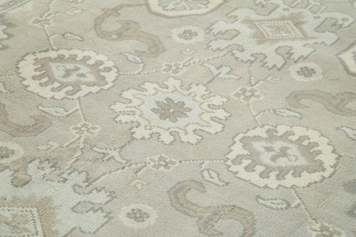 Handmade Area Rug – Classic Beige Turkish Hand Knotted Wool & Cotton Carpet 9x12