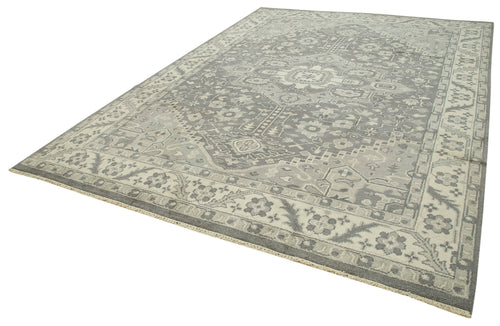 Tebriz Grey Classic Cotton Wool Handmade Area Rug 8'10'' x 11'11''