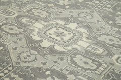 Tebriz Grey Classic Cotton Wool Handmade Area Rug 8'10'' x 11'11''