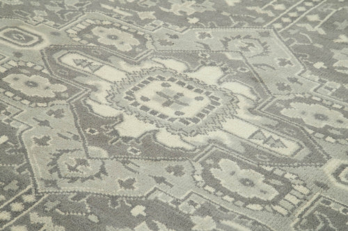 Tebriz Grey Classic Cotton Wool Handmade Area Rug 8'10'' x 11'11''