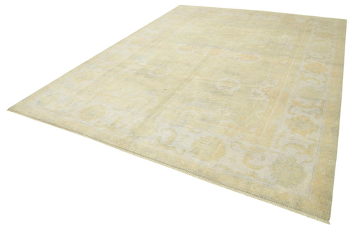 Tebriz Beige Classic Cotton Wool Handmade Area Rug 8'7'' x 11'7''