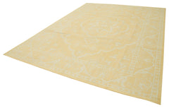 Tebriz Yellow Classic Cotton Wool Handmade Area Rug 8'11'' x 11'11''