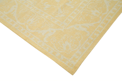 Tebriz Yellow Classic Cotton Wool Handmade Area Rug 8'11'' x 11'11''