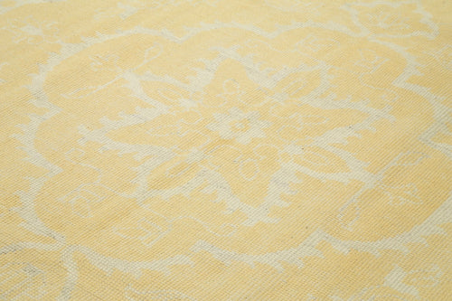 Tebriz Yellow Classic Cotton Wool Handmade Area Rug 8'11'' x 11'11''