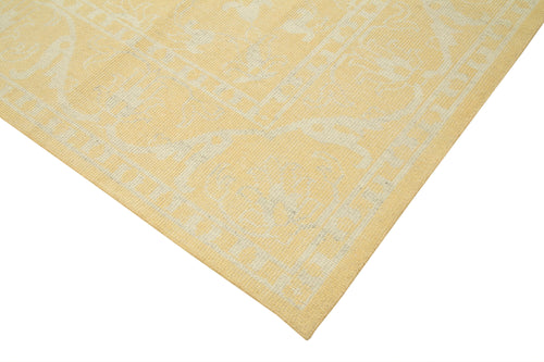 Tebriz Yellow Classic Cotton Wool Handmade Area Rug 9'1'' x 12'0''