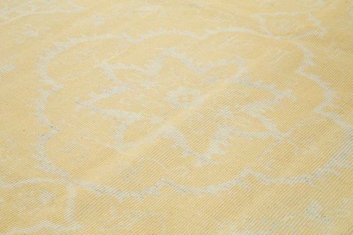 Tebriz Yellow Classic Cotton Wool Handmade Area Rug 9'1'' x 12'0''