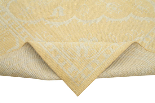 Tebriz Yellow Classic Cotton Wool Handmade Area Rug 9'1'' x 12'0''