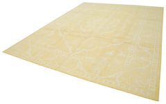 Tebriz Yellow Classic Cotton Wool Handmade Area Rug 9'1'' x 11'11''