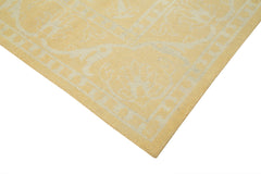 Tebriz Yellow Classic Cotton Wool Handmade Area Rug 9'1'' x 11'11''