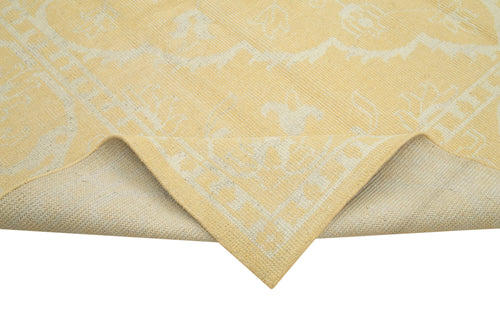 Tebriz Yellow Classic Cotton Wool Handmade Area Rug 9'1'' x 11'11''