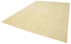 Tebriz Yellow Classic Cotton Wool Handmade Area Rug 9'1'' x 12'0''