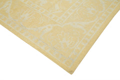 Tebriz Yellow Classic Cotton Wool Handmade Area Rug 9'1'' x 12'0''