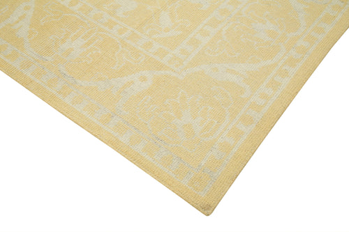 Tebriz Yellow Classic Cotton Wool Handmade Area Rug 9'1'' x 12'0''