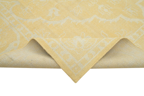 Tebriz Yellow Classic Cotton Wool Handmade Area Rug 9'1'' x 12'0''