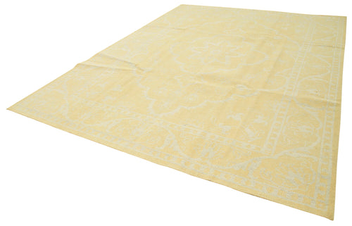 Tebriz Yellow Classic Cotton Wool Handmade Area Rug 8'11'' x 11'11''