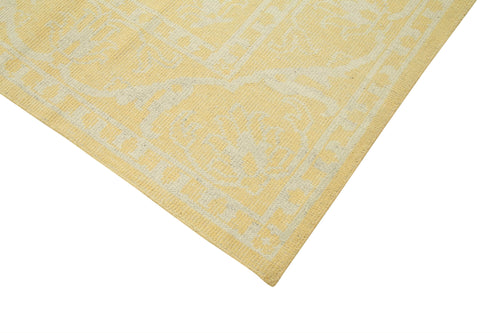 Tebriz Yellow Classic Cotton Wool Handmade Area Rug 8'11'' x 11'11''