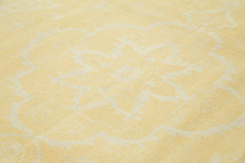 Tebriz Yellow Classic Cotton Wool Handmade Area Rug 8'11'' x 11'11''
