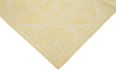 Tebriz Yellow Classic Cotton Wool Handmade Area Rug 8'0'' x 9'11''