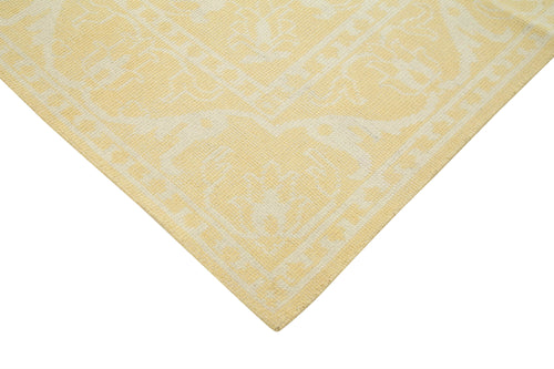 Tebriz Yellow Classic Cotton Wool Handmade Area Rug 8'0'' x 9'11''