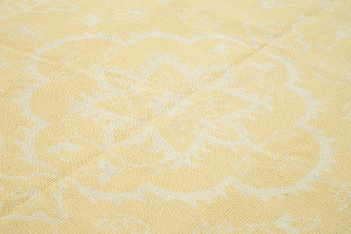 Tebriz Yellow Classic Cotton Wool Handmade Area Rug 8'0'' x 9'11''