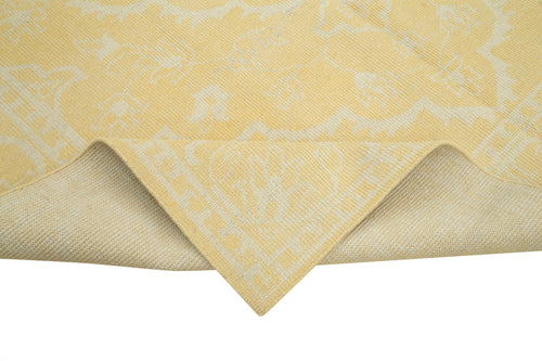 Tebriz Yellow Classic Cotton Wool Handmade Area Rug 8'0'' x 9'11''