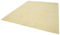 Tebriz Yellow Classic Cotton Wool Handmade Area Rug 8'0'' x 10'0''