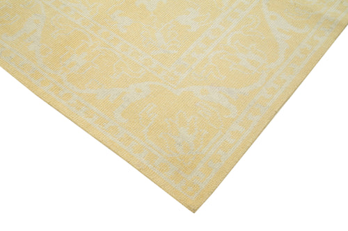 Tebriz Yellow Classic Cotton Wool Handmade Area Rug 8'0'' x 10'0''