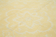 Tebriz Yellow Classic Cotton Wool Handmade Area Rug 8'0'' x 10'0''