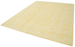 Tebriz Yellow Classic Cotton Wool Handmade Area Rug 8'0'' x 10'0''