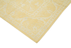 Tebriz Yellow Classic Cotton Wool Handmade Area Rug 8'0'' x 10'0''