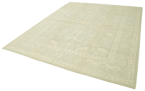 Tebriz Beige Classic Cotton Wool Handmade Area Rug 7'11'' x 9'11''