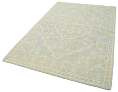 Tebriz Beige Classic Cotton Wool Handmade Area Rug 4'11'' x 7'10''