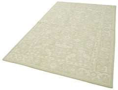 Tebriz Beige Classic Cotton Wool Handmade Area Rug 5'0'' x 8'0''