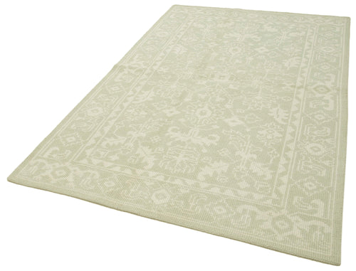 Tebriz Beige Classic Cotton Wool Handmade Area Rug 5'0'' x 8'0''