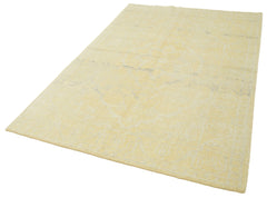 Tebriz Yellow Classic Cotton Wool Handmade Area Rug 5'0'' x 7'10''
