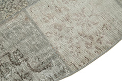 Kirk Yama Grey Patchwork Cotton Wool Handmade Area Rug 8'1'' x 8'1''