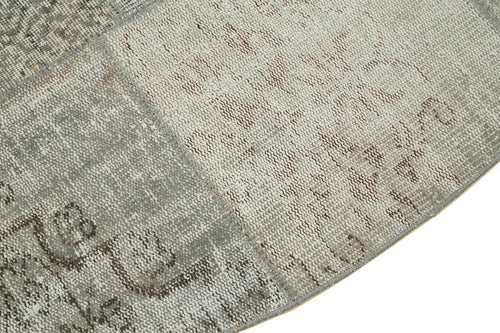 Kirk Yama Grey Patchwork Cotton Wool Handmade Area Rug 8'1'' x 8'1''