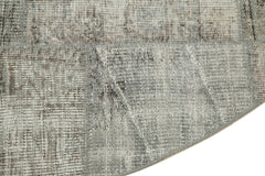 Kirk Yama Grey Patchwork Cotton Wool Handmade Area Rug 7'1'' x 7'1''