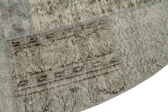 Handmade Area Rug – Kirk Yama Grey Patchwork Cotton Wool Carpet 7'1'' x 7'1''