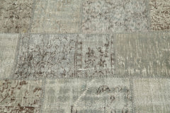 Handmade Area Rug – Kirk Yama Grey Patchwork Cotton Wool Carpet 7'1'' x 7'1''