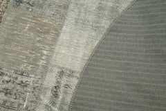 Handmade Area Rug – Kirk Yama Grey Patchwork Cotton Wool Carpet 7'1'' x 7'1''