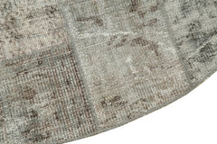 Kirk Yama Grey Patchwork Cotton Wool Handmade Area Rug 7'1'' x 7'1''