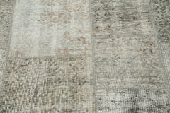 Kirk Yama Grey Patchwork Cotton Wool Handmade Area Rug 7'1'' x 7'1''